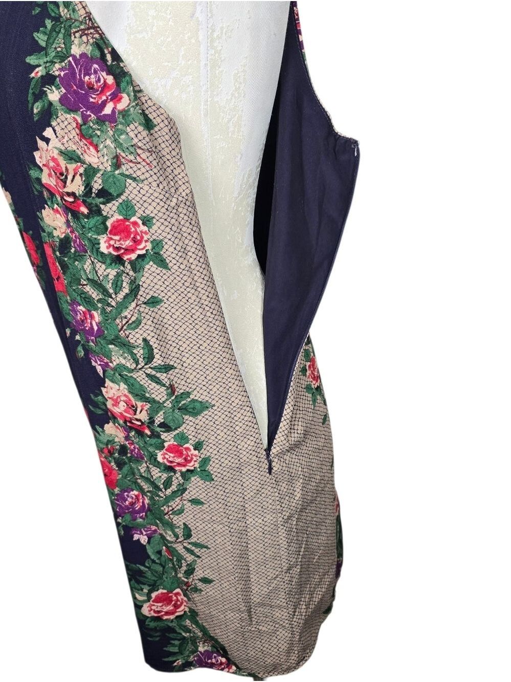 One Clothing Floral Mini Dress Blue Red Green Purple S - Picture 5 of 11